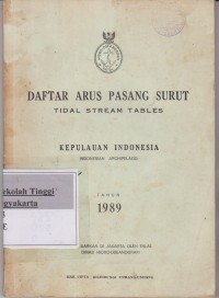 Daftar Arus Pasang surut Tidal Stream Tables Tahun 1989