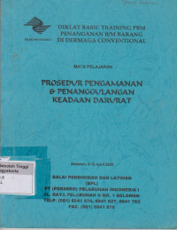 Mata pelajaran Prosedur pengamanan & penanggulangan keadaan darurat