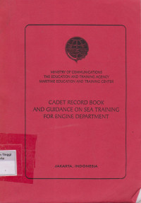 Cadet Record Book And Guidance On Sea Training For Engine Departement