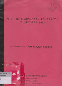 Paket Kebijaksanaan pemerintah 23 Oktober 1993