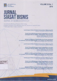 Jurnal SIasat bisnis Volume 20 No 1 2016