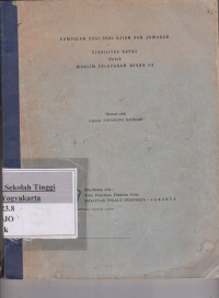 Kumpulan Soal-soal Ujian Dan Jawaban Stabilitas Kapal Untuk Mualim Pelayaran Besar III