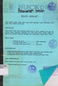 Perwatan Mesin Klin - 30MAF