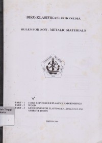 Rules For Non - Metalic Materials