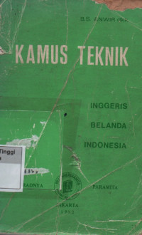 Kamus Teknik Inggeris, Belanda, Indonesia