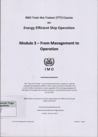 Image of Module 3 from management to operation