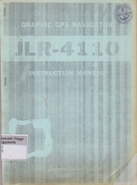 Image of Graphic GPS Navigator JLR - 4110 Intruction Manual