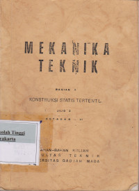 Image of Mekanika Teknik Bagian I Kontruksi Statis Tertentu : Jilid 1