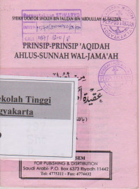 Image of Prinsip - Prinsip'Aqidah Ahlus - Sunnah Wal- Jama'ah