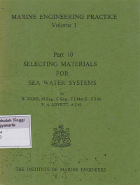 Image of Marine Engineering Practice Volume I Part I0 Selecting Materials for Sea Water SYSTEMS