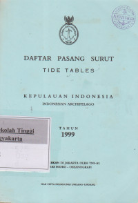 Image of Daftar arus pasang surut tidal stream tables tahun 1999