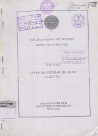 Image of Keputusan Menteri Perhubungan Nomor KM.53 Tahun 2002 Tentang Tatanan Kepelabuhan Nasional