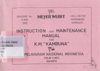 Image of Instruction And Maintenance Manual For KM. KAMBUNA