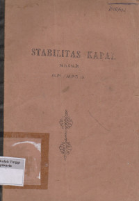 Image of Stabilitas kapal untuk MPI /MPB III