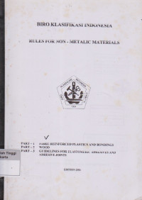 Image of Rules For Non - Metalic Materials
