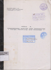 Image of Modul 8 Penanganan Muatan Dan Pemadatan (Cargo Handling and Stowage): Pelajaran Model 7.03 Perwira Tugas Jaga Navigasi (Peraturan II/4 STCW)