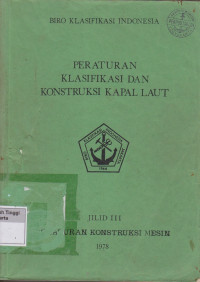 Image of Peraturan Klasifikasi Dan Konstruksi Kapal Laut