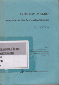 Image of Ekonomi Makro Pengantar Analisa Pendapatan Nasional
