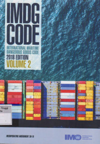 Image of IMDG CODE : International Maritime Dangerous Goods Code 2018 Edition volume 2