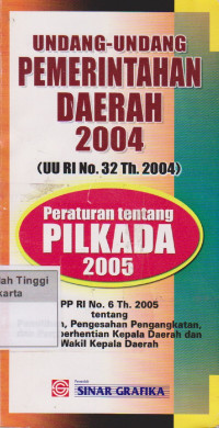 Image of Undang - Undang Pemerintah Daerah 2004 ( UU RI.32 Th 2004 )