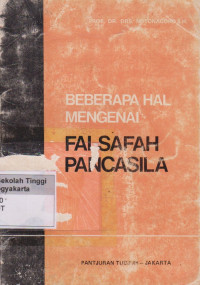 Image of Beberapa Hal Mengenai Falsafah Pancasila