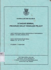 Image of Standar Minimal Program Diklat Keahlian Pelaut