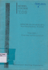 Image of Model Course 7.03 Officer in Charge of A Navigational Watch